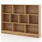 Natural Wood Storage Bookcase 10 Cube Shelves 55 Inch MDF Organizer
